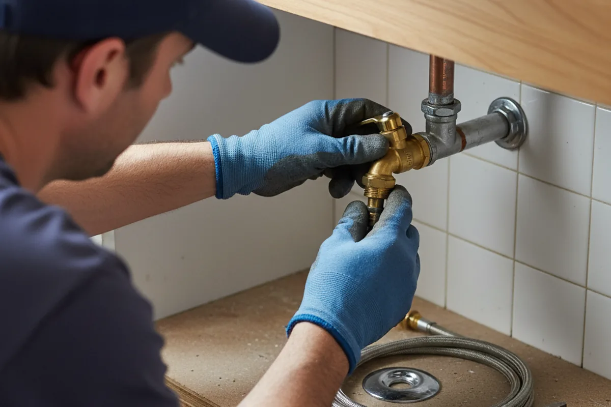 Shutoff valve and fitting work during Faucet and Fixture Repair in Jansen